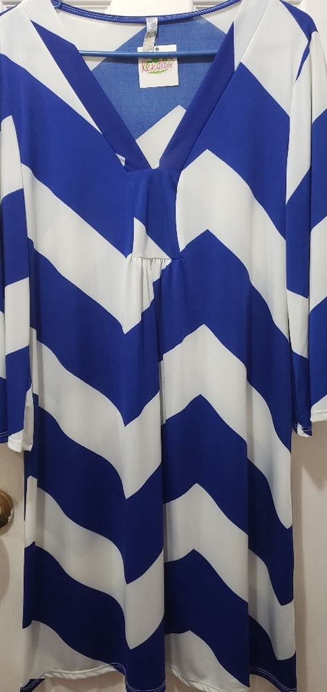 Blue Chevron Dress